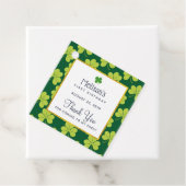 Schattige Groene Klaver Pattern Verjaardag Dank u Bedankjes Labels (In situ)