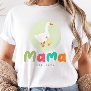 Schattige Groene Mama Gans Neutrale Baby Shower T-shirt