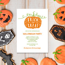 Schattige groene oranje trick-or-treat Halloween-f