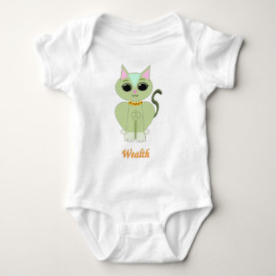 Schattige groene poes kat cartoon romper