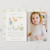 Schattige groene roestige hond verjaardagsfoto voo bedankkaart (Voorkant / Achterkant)