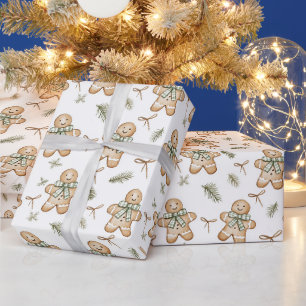 Schattige groene roompeperkoekjes Kerstmis Cadeaupapier