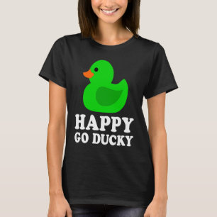 Schattige Groene Rubber Eend Liefhebber Lucky Go D T-shirt