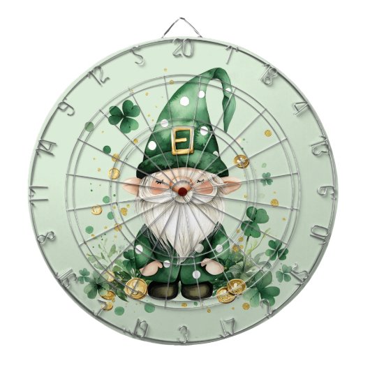 Schattige groene St. Patrick's Day Gnomes Dartbord (Voorkant)