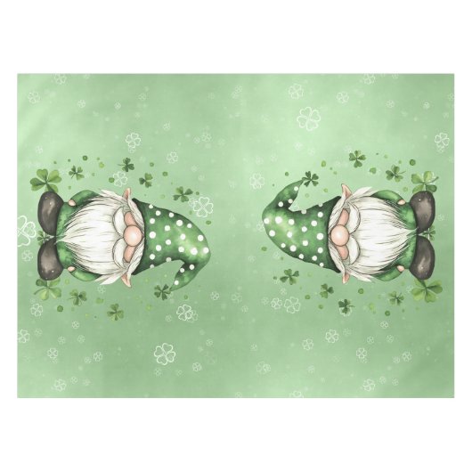 Schattige groene St. Patrick's Day Gnomes Tafelkleed (Voorkant (Horizontaal))