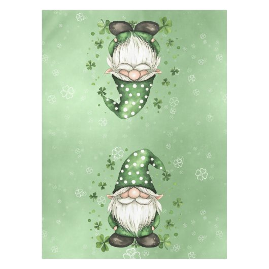 Schattige groene St. Patrick's Day Gnomes Tafelkleed (Voorkant)