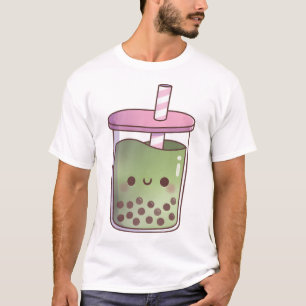 Schattige groene thee Matcha Latte Boba-thee T-shirt