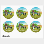Schattige groenten en fruit, tuinman Penguin Coupl Ronde Sticker (Vel)