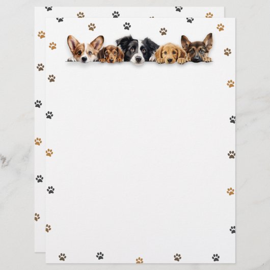 Schattige groep honden Briefpapier (Voorkant / Achterkant)