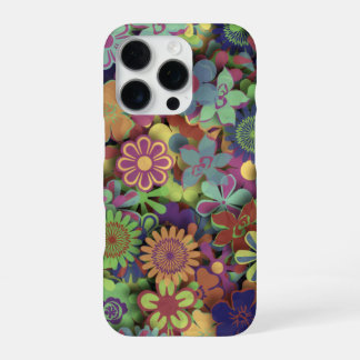 Schattige Groovy Bloemen Tuin Vintage iPhone 16 Pro Hoesje