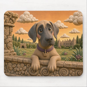 Schattige grote Dane pup, babyhond Muismat