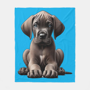 Schattige Grote Dane Puppy Fleece Deken