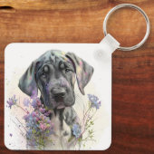 Schattige Grote Deen Hond Sleutelhanger (Achterkant)