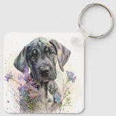 Schattige Grote Deen Hond Sleutelhanger (Achterkant)