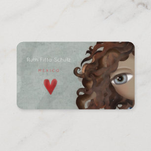 Schattige grote ogen krullend haar - Ruth Fitta-Sc Visitekaartje