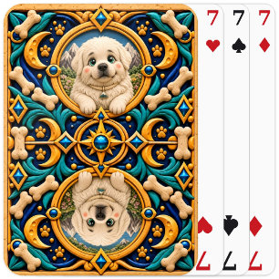 Schattige grote Pyreneeën Puppy, Baby Hond Pokerkaarten
