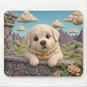Schattige grote Pyreneeën-puppy, babyhond Muismat