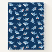 Schattige Grote Witte Haaien Oceaan Monogram Kinde Notitieboek (Achterkant)