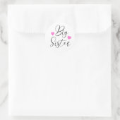 Schattige grote zus ronde sticker (Tas)