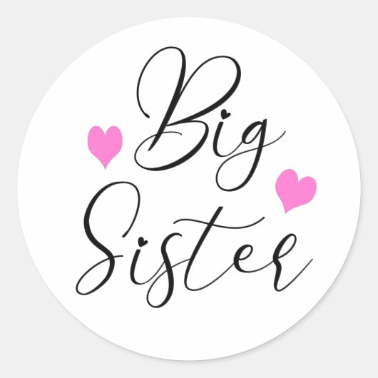 Schattige grote zus ronde sticker (Voorkant)