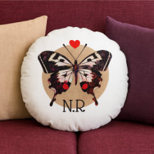 Schattige  Grunge Vlinder & Hart Monogrammed