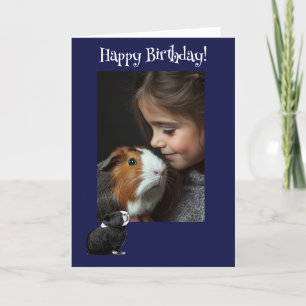 Schattige Guinea Pig Fun Foto Verjaardag Kaart