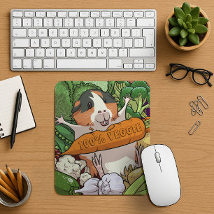 Schattige Guinee Pig 100% Veggie Wortel Cartoon Muismat