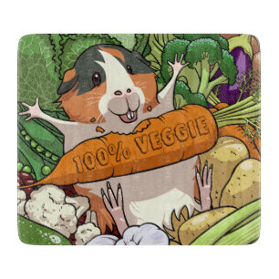 Schattige Guinee Pig 100% Veggie Wortel Cartoon Snijplank