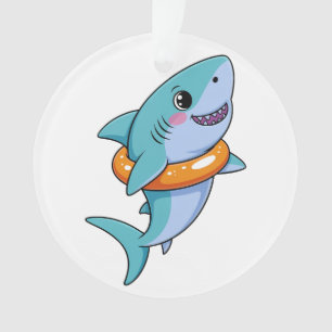 Schattige Haai Baby Met Drijver   Kinderen Ornament