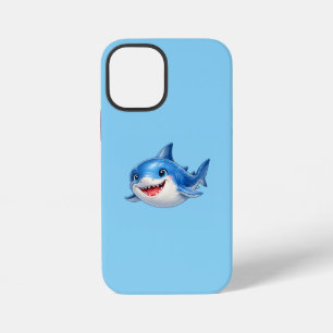 Schattige haai met grote ogen Gelukkig oceandier I iPhone 12 Mini Hoesje