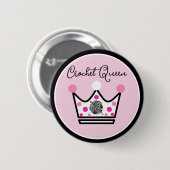 Schattige Haak Koningin Gift Ronde Button 5,7 Cm (Voorkant /achterkant)