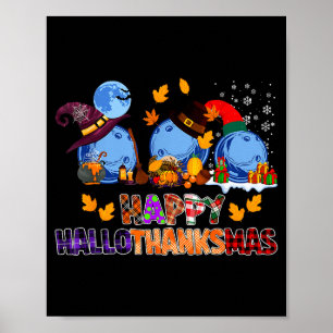 Schattige Hallothanksmas Bowling Halloween Thanksg Poster