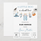 Schattige Halloween Baby shower voor Jongen Kaart (Voorkant / Achterkant)