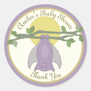 Schattige Halloween Bat Baby shower Ronde Sticker