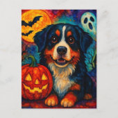 Schattige Halloween Berner Berghond Briefkaart (Voorkant)