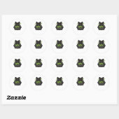 Schattige Halloween Black Cat Classic T-shirt Ronde Sticker (Vel)