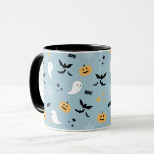 Schattige Halloween Boo Blush Blauw Mok
