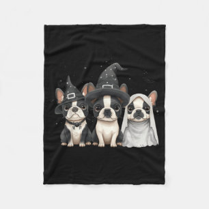 Schattige Halloween Boston Terrier Honden Heksenho Fleece Deken