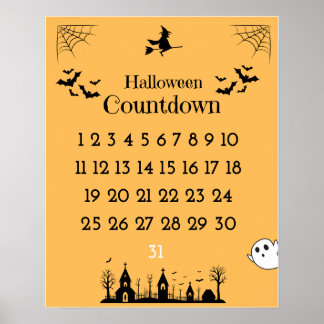 Schattige Halloween Countdown Poster