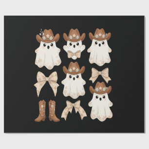 Schattige Halloween Cowboy Geest Cadeaupapier