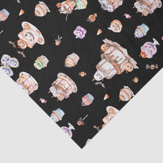 Schattige Halloween Dessert Pattern Schort Tissuepapier (Detail)