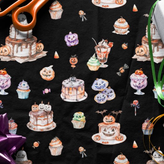 Schattige Halloween Dessert Pattern Schort Tissuepapier