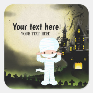 Schattige Halloween feest mama Vierkante Sticker