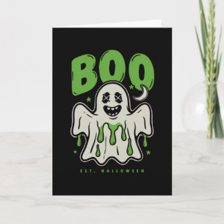 Schattige Halloween Geest BOO Slijm Kaart