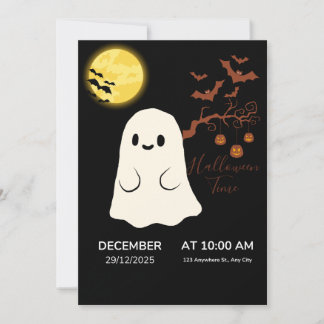 Schattige Halloween Geest Feest Uitnodiging