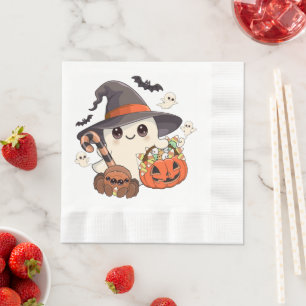 Schattige Halloween Geest Kawaii Stijl Servet