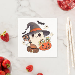Schattige Halloween Geest Kawaii Stijl Servet