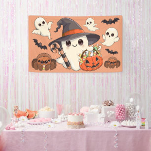 Schattige Halloween Geest Kawaii Stijl Spandoek
