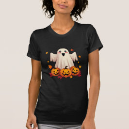 Schattige Halloween-geest met pompoenen T-shirt