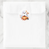 Schattige Halloween Geest Ronde Sticker (Tas)